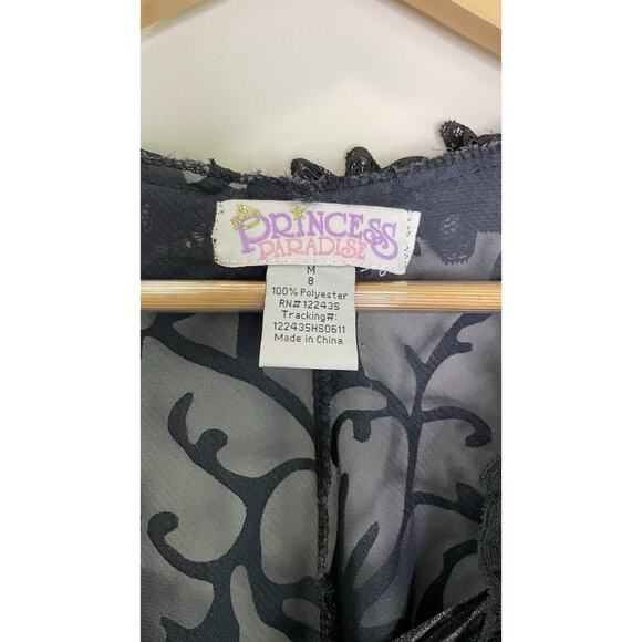 Lace Sheer Kimono Coverup Robe M 8 Whimsigoth Dark Ruffle Dress Gown Costume Wed - Picture 6 of 12